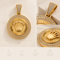 18K Gold Crown Medallion Pendant – Rolex-Inspired Design | 7.13g