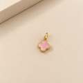 18K Solid Gold Pink Clover Pendant – 1 G